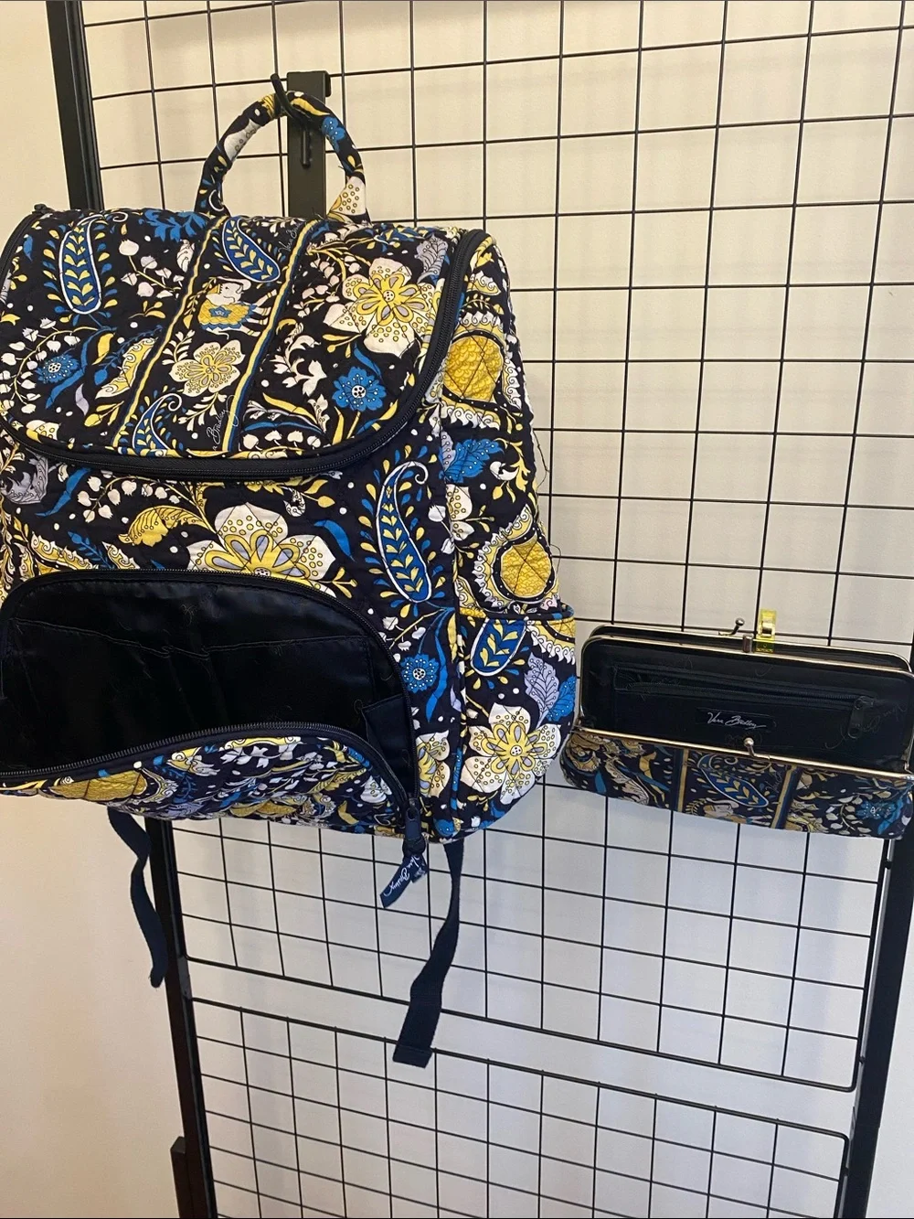 Vera Bradley Ellie Blue Backpack and Wallet SET